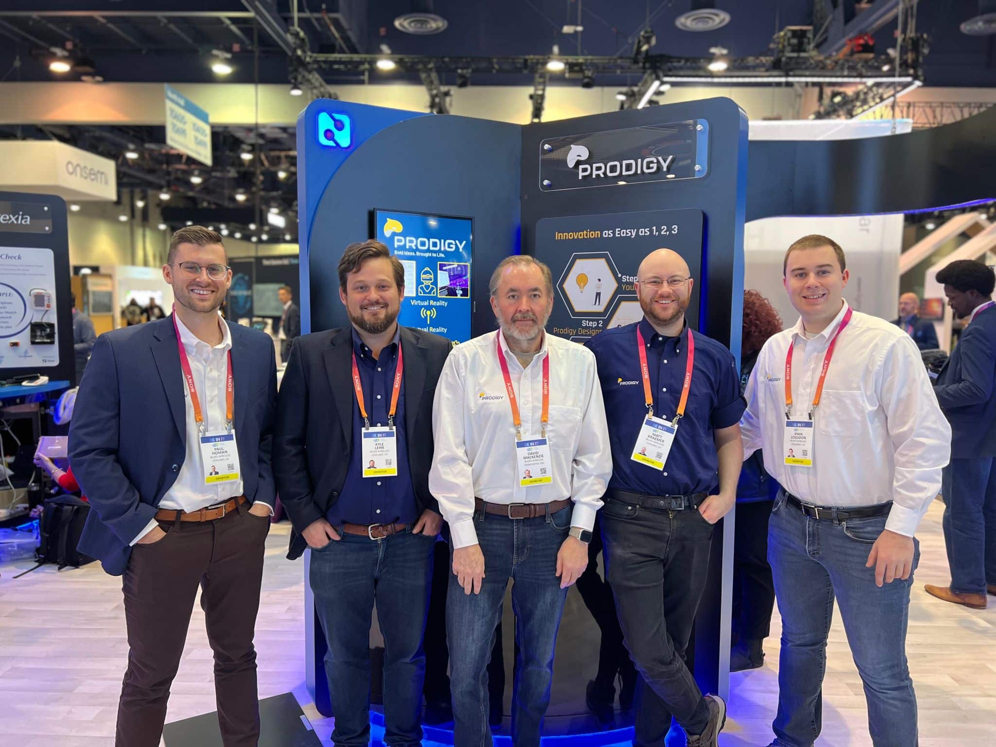 Prodigy team at the Blues Wireless CES 2023 exhibit.