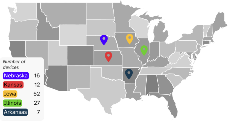 blues device location map